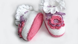 Вязание крючком. МК Пинетки крючком (часть 2) Crochet. Crocheted sandals.