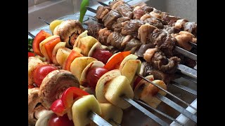 Шашлык и овощное ассорти на мангале, Рецепты от Рината