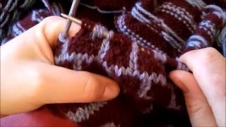 Как вязать жаккард без протяжек .