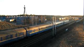 Traxx z międzynarodowym pociągiem Berlin-Kijów/Moskwa/Saratow z nowej miejscówki.(13 pudeł)
