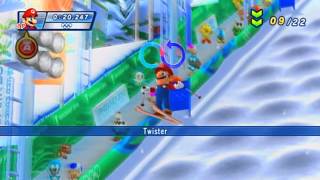 "Mario & Sonic Winter Game" Mario Gangs Play "Moguls" HD