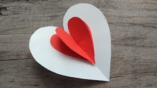 Открытка 3D сердце из бумаги