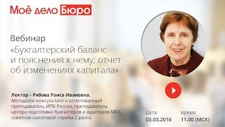 Бухгалтерский баланс и пояснения к нему; отчет об изменениях капитала