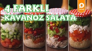 4 Farklı Kavanoz Salata - Onedio Yemek -  Tek Malzeme Çok Tarif