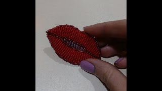 БРОШЬ ИЗ БИСЕРА ГУБКИ