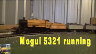 Khaki livery Mogul 5321 Running on the layout