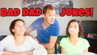 TRY NOT TO LAUGH CHALLENGE!! really bad dad jokes part 2!