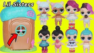 LOL Surprise Dolls find Lil Sisters in Lil Woodzeez House
