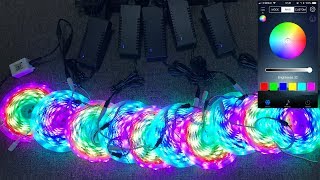 SPI Bluetooth Controller with 164ft addressable RGB color chasing led strip light kit