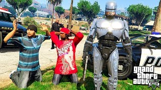 РОБОТ ПОЛИЦЕЙСКИЙ ОБЕЗВРЕДИЛ ТЕРРОРИСТОВ В ГТА 5 МОДЫ! РОБОКОП ОБЗОР МОДА В GTA 5! ИГРЫ ВИДЕО