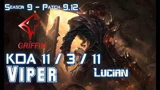 GRF Viper LUCIAN vs ASHE ADC - Patch 9.12 KR Ranked