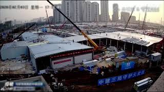Speeds of china to build complete 75,000 square meters hospital in 10 days to deal with coronavirus