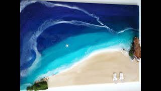 ФАНТАСТИЧЕСКИЙ ПЛЯЖ из эпоксидной смолы RESIN ART painting