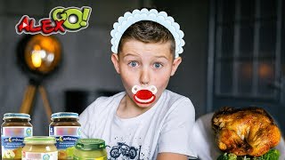 ДЕТСКАЯ ЕДА ПРОТИВ ВЗРОСЛОЙ Челлендж | КРОЛИК ОПИСАЛСЯ | AlexGO