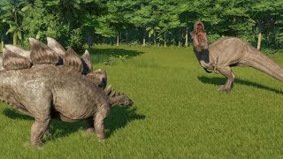 Stegosaurus VS T-Rex - Jurassic World Evolution