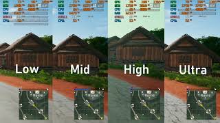 PUBG 1080p Low vs Mid vs High vs Ultra - R5 2600 + RX 580 4GB