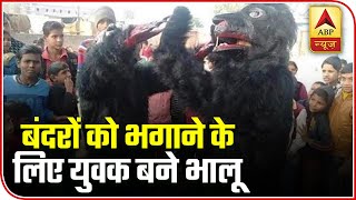 People dress up as bears to shoo away monkeys in UP village
