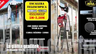 Escalera telescópica plegable 5 metros Grafitek en escalera-telescopica-woerther.com