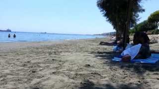 Limassol beach. Пляж Лимассола и станция русского радио.