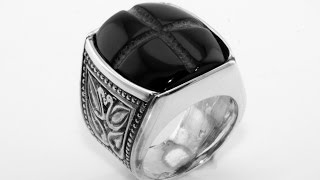Silver ring for Men with onyx stone Handmade