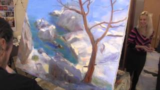 И.Сахаров .Скалы у моря.Живопись маслом
