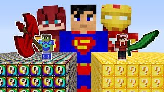 LUCKY BLOCK VS SUPER HEROIS - MINECRAFT