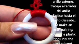Frivolite-tatting lesson 51 - anillos plasticos - plastic rings