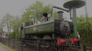 HD Nene Valley Railway, Water Spillage at Water Tower Filling 6430 Pannier Tank