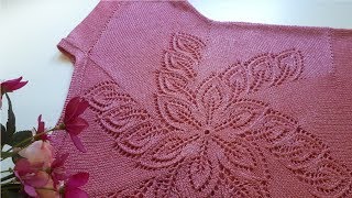 ЛЕТНИЙ ТОП СПИЦАМИ// вязание от центра детали//обзор готовой работы //вязание спицами//