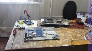 samsung np rv515 чистка от пыли, греется, разборка