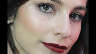 SUPER GLOWY LOOK with BOLD LIPS - Hindash Inspired | Nica . Make Up