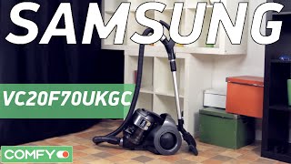 Samsung VC20F70UKGC - маневренный пылесос с антиалергенной щеткой - Видеодемонстрация от Comfy.ua