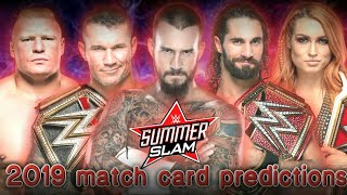 Summer slam 2019 match card predictions