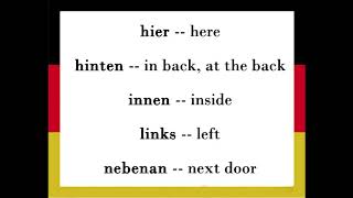 Most important adverbs of place in the German language