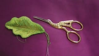 ОБЪЕМНАЯ ВЫШИВКА (ВЫРЕЗАНИЕ листика)\STUMPWORK (cutting parts)