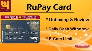 PNB Rupay ATM Card Review , Benefits, charges  (Daily Cash Withdraw, POS Limit)