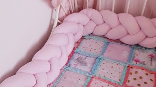 Как сшить бортик косу из трикотажа. Как наполнить косу без трубы. Braided crib bumper. Babynest