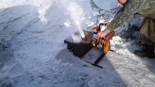 Снегоуборщик часть 3 Самодельный шнек с приводом от пилы Урал
