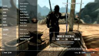 Skyrim Mods - Minecraft Notched Pickaxe, Get Drunk & The Sword of ***'em All