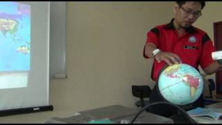 「ICT教育」Using globe to teach Geography with ELMO document camera