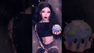 Belle Delphine in witch blacksuit eats the earth. Hot instagram video