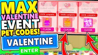 MAX UNLOCKED VALENTINE EVENT PET CODES IN BUBBLE GUM SIMULATOR! Roblox