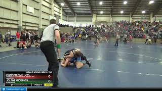 Middle School Girls 136 Hannah Montoya Northeastern Nevada Wrestling Academy Vs Jolene Giddings Ku