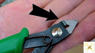 Проще некуда. Как заточить маленькие кусачки.