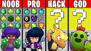 Minecraft NOOB vs PRO vs HACKER vs GOD: SUPER BRAWL STARS CRAFTING Challenge in Minecraft! Animation