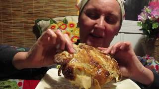 Eating Show//Eating a Rotisserie Chicken with my hands + charro beans + tortilla chips