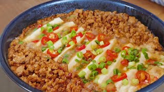 【小穎美食】這才是豆腐最好吃的做法，鮮嫩入味，不費時間又好吃，真是香啊！