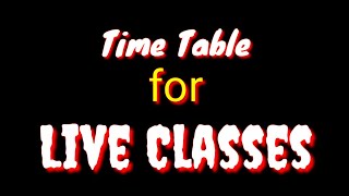 Time Table for Live Classes on Unacademy Plus