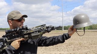 German steel helmet vs crossbow
