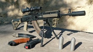 Мини Саундмодератор + Оптика | Тестовая Пристрелка АКМ 7.62х39 | 60 метров